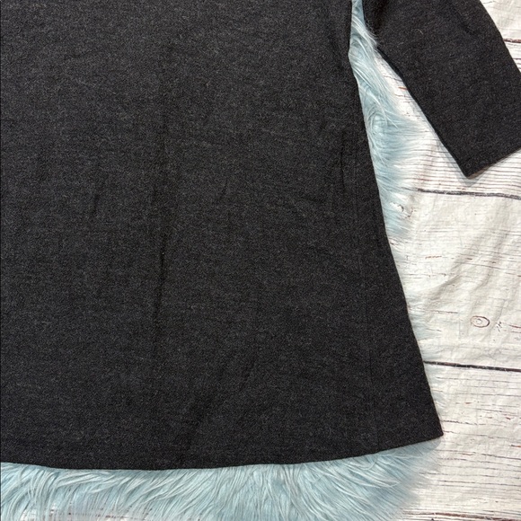 Eileen Fisher Gray Merino Wool Tunic 3/4 Top Petite - Picture 6 of 8